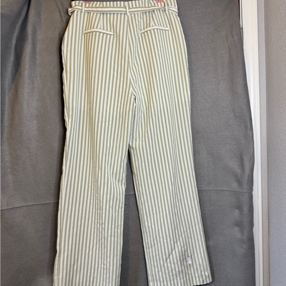 English Factory Green and Cream Striped Pants. Good Used Condition - Picture 6 of 6